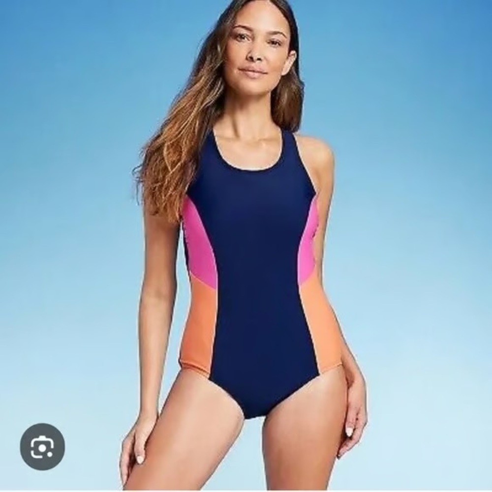 Stylish Pink and Blue Lands' End Swimwear for Women